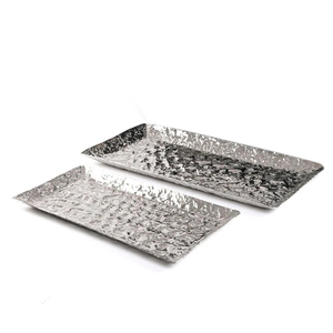 Plateau de service avec cadre en fer de qualité supérieure base en bois ensemble de deux avec poignée en métal de haute qualité pour un service élégant - Product Image 3