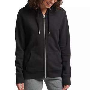 Sudaderas con capucha de algodón con diseño personalizado para mujer, venta al por mayor de gran tamaño con cremallera completa bordada Lisa teñida para invierno - Product Image 4