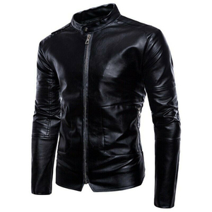 Chaqueta de motorista clásica de calidad profesional para hombre, abrigo de cuero genuino Delgado, decoración de piel, ropa de piel de vaca impermeable para invierno - Product Image 6