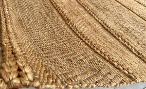 Alfombra trenzada de yute de Color Natural tejida India ecológica de fábrica directa patrón de rayas hecho a mano para uso doméstico Precio de fabricante - Product Image 5