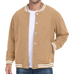 Veste universitaire décontractée pour homme OEM, logo brodé personnalisé, vêtements en toile vintage d'hiver, respirant, design grande taille - Product Image 1