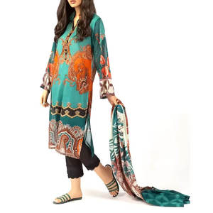 Qualité supérieure Pakistanaise Salwar Kameez Robes de Pelouse Femmes Shalwar Kameez Nouvelle Robe de Pelouse à la Mode - Product Image 3
