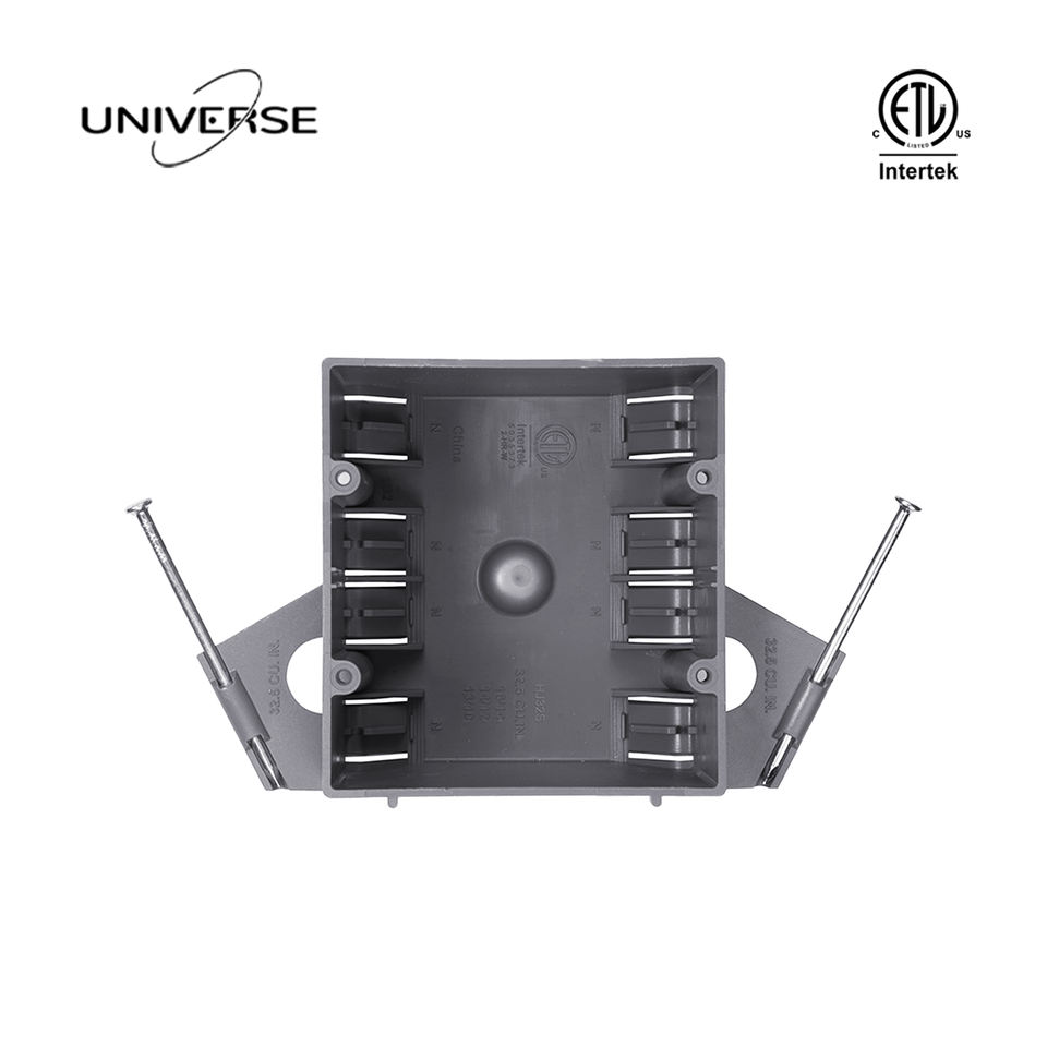 UNIVERSE ETL Listed Plastic Electrical Box Grey Outlet Box Double Gang ...