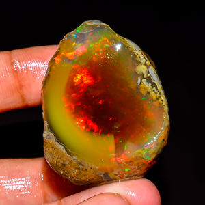Ópalo de fuego llamativo, piedra preciosa de ópalo natural, piedra preciosa áspera de ópalo etíope, piedra preciosa suelta, Ópalo etíope en bruto, 133,5 Ct. - Product Image 1