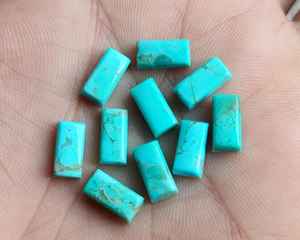 Arizona พลอยเทอร์ควอยซ์ Cabochon ทรงสี่เหลี่ยมหลวม Arizona Turquoise cabon อัญมณีหลวมหลังแบนสำหรับทำเครื่องประดับ - Product Image 2