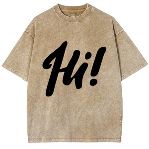 Vintage 100% algodón Boxy recortado ajuste corto longitud gráfico camisetas Streetwear DTG impresión hombres camisetas - Product Image 2