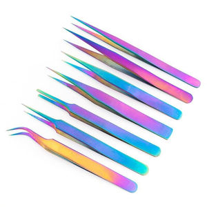 Pinzas de Cejas Inclinadas de Acero Inoxidable con Logotipo Personalizado, Marca Privada para Extensiones de Pestañas y Uso en Belleza, Color Negro - Product Image 2