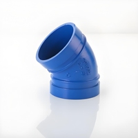 Raccord de tuyauterie rainuré en fonte ductile bleue DN80 Coude à 45° PN16 Classe 150 pour eau potable Personnalisable Garantie 3 ans