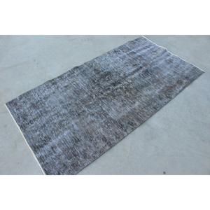 พรมวินเทจขนาด 3.3x6.3 ฟุต, พรมตุรกี, พรมขนสัตว์โมร็อกโกสีเทา - Product Image 3