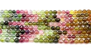 Cuentas de piedras preciosas de turmalina multicolor Natural de 10 pulgadas de alta calidad, cuentas de piedra en forma redonda facetada multiturmalina - Product Image 2
