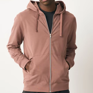 เสื้อฮู้ดสำหรับผู้ชายแบบสั่งตัดโลโก้แบบปกติแบบรูดซิปดีไซน์แบบหลายสีล้วนผ้าฝ้าย100% 320 GSM สไตล์ลำลอง - Product Image 1