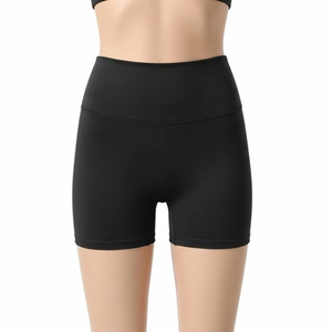 กางเกงขาสั้นโยคะผ้าสแปนเด็กซ์เนื้อแน่นไร้รอยต่อ ผ้าไนลอนผสมสแปนเด็กซ์ ยืดหยุ่นสูง ระบายอากาศได้ดี เหมาะสำหรับออกกำลังกาย ฟิตเนส เทรนนิ่ง ชุดออกกำลังกาย - Product Image 1