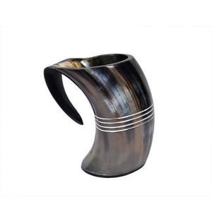 Juego de 2 tazas para beber de cuerno de barra de gran tamaño hechas a mano de diseño clásico medieval soporte de cuerno vikingo de calidad premium para volver a la escuela - Product Image 2