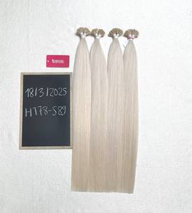 ผมต่อปลายแบนสีขาวแพลตตินัมที่ไม่ผ่านการทำผมมนุษย์ผมบริสุทธิ์เคราตินปลายแบนผมต่อแบบไม่ผ่านกระบวนการ100กรัม - Product Image 3