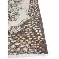 Tapis en laine noué à la main beige marron vintage Pae-465, nouveau tapis de salon, motif médaillon, couloir, motifs abstraits, 6x9'6 pi