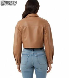 Gran oferta, chaqueta de cuero de alta calidad para mujer, nuevo diseño de moda, piel de oveja, manga larga, chaqueta con cremallera, Otoño Invierno, personalizada - Product Image 2