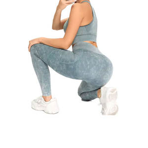 <b>Women</b> Sports Suit Yoga Workout Gym Set Long Sleeve Leggings <b>for</b> <b>Women</b> New <b>Short</b> Top Two Piece Set Ribbed Yoga Set - Product Image 6