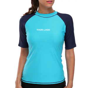 Whole sale Customize High Quality Rash Guard Manufacturer Women Rash Guard <b>Swimming</b> Short Sleeve Women Rash Guards - Product Image 1