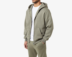 Ensemble survêtement coupe-vent personnalisé en coton polaire avec fermeture éclair deux pièces Streetwear extérieur montagne - Product Image 2