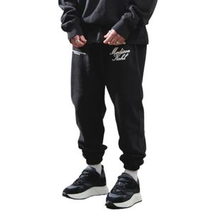 Time Flies Black <b>Cuffed</b> <b>Jogger</b> 100 Percent Cotton Fleece Heavyweight Relaxed Fit Streetwear Pants With Screen Print & Zip Pocket - Product Image 5