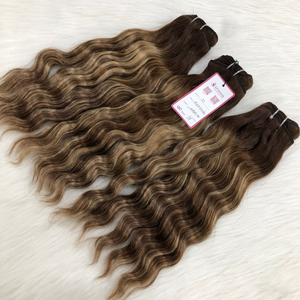 Vente chaude 12 pouces Balayage style faisceau de trame naturel ondulé vietnamien vierge couleur humaine #2/2H + 9C + 2 vente chaude 12 vierge - Product Image 5