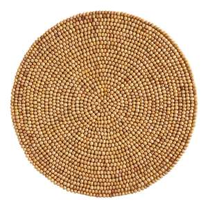 Dessous de verre brodé de perles de verre de haute qualité en vente directe d'usine crème multicolore de l'Inde aux prix de gros - Product Image 3