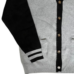 Chunky Knit Men's Stylish V-Neck <b>Cardigan</b> Oversized Fit Wooden Buttons Urban Street Style Modern Silhouette Heavyweight - Product Image 6