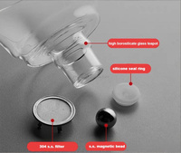 Tetera de Levitación Magnética con Base de Madera, Vidrio Soplado a Mano Resistente al Calor, para Preparar Té