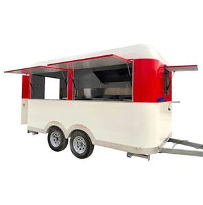 รถบรรทุกเทรลเลอร์ขายอาหารจานด่วนแบบเคลื่อนที่ได้รุ่นใหม่รถขายในรถขายสีชมพูแดงดำและเหลือง - Product Image 3