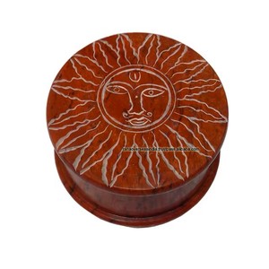 Boîte de rangement de bibelots en pierre à savon décorative avec couvercle pour montre et organisateur d'anneau - Product Image 5