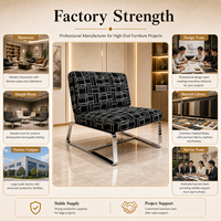 Fauteuil inclinable de luxe au design européen, recouvert de tissu, avec structure en métal chromé, pour la maison, l'hôtel ou la villa