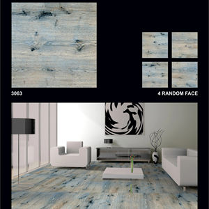 Série Bois Carreaux en céramique 600x600mm Imitation pierre Texture brillante Surface lumineuse Design contemporain Carreaux de sol pour villas - Product Image 1