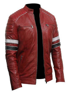 Blouson de moto en cuir coupe-vent unisexe, couleurs personnalisables, pour motard, vente en gros directe usine - Product Image 4