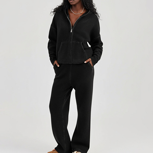 Conjunto deportivo elástico de yoga y fitness, chaqueta con protección solar, conjunto de gimnasio para mujer, ropa deportiva informal, transpirable, con capucha y cremallera. - Product Image 6