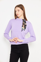 Fabricante de ropa de mujer Bufanda de manga larga Cuello Prendas de punto Suéter Otoño Invierno Nuevo estilo Prendas de punto Oportunidad al por mayor