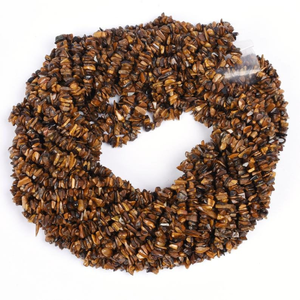 Cuentas de piedras preciosas sueltas de virutas sin cortar de ojo de tigre Natural para hacer joyas DIY hebra precio de fábrica al por mayor - Product Image 4