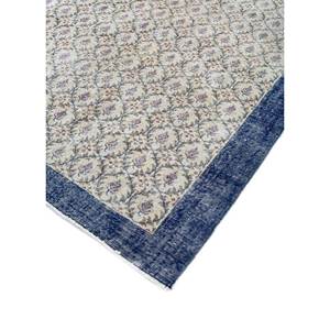 พรมขนสัตว์ถักมือสีน้ำเงินวินเทจ ขนาด 9x12 ฟุต ลายสี่เหลี่ยมผืนผ้า สำหรับตกแต่งห้องนั่งเล่น-Pae-2310 - Product Image 2