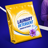 Sachet personnalisé vide thermoscellable à soufflets latéraux pour emballage plastique de lessive jetable en poudre