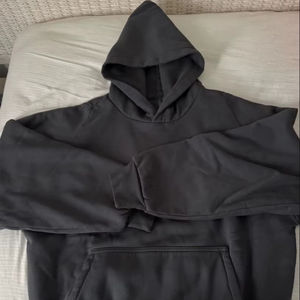 Customized Men's Pullover Hoodie TBF-165 <b>Sweatshirt</b> Long Sleeve Lightweight Solid Color <b>Black</b> Pocket Casual - Product Image 1