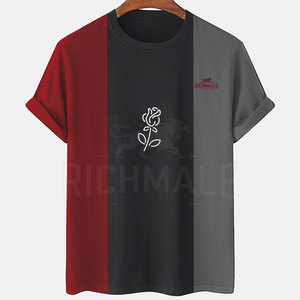 T-shirts pour hommes coupe personnalisée polyester coton mélangé coupe ajustée t-shirt décontracté à manches courtes mode streetwear hommes t-shirts - Product Image 1