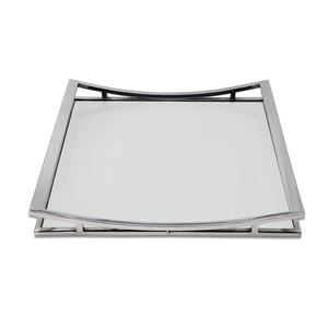 Plateau miroir en métal de forme irrégulière moderne, finition polie, écologique, portable, pour le rangement de la vaisselle à la maison, à l'hôtel, pour les mariages - Product Image 2