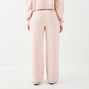 Pantalones holgados de pierna ancha hechos a medida OEM/ODM, ropa informal transpirable 100% algodón polar, pantalones de chándal de Hip Hop de peso pesado para mujer - Product Image 5