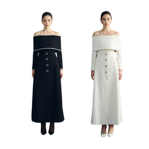 Vêtements pour femmes robes en stock robe Layla col rond rayonne spandex tissu tissé sacs en papier blanc exportateur vietnamien - Product Image 1