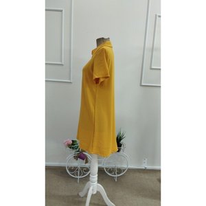 Robe courte Aerobin à manches courtes et col boutonné pour femme, 34654 - Moutarde - Product Image 5