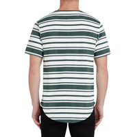 T-shirt en coton rayé à coupe ajustée de haute qualité, fabriqué directement en usine au Bangladesh, manches classiques, col rond, design tendance pour homme adulte, printemps
