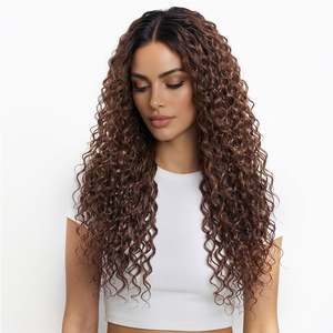 12A Remy Malaysian Indian Human Hair Weave Extensions Burmese Curly 3B #4 Chestnut <b>Brown</b> 20 Inch - Product Image 2