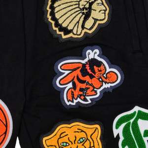 Premium High Street French Terry Pants Hip Hop Short Chenille Bordado Cordón Cintura elástica Custom Patchwork Sports Shorts - Product Image 5