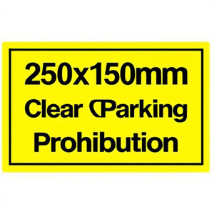 Yellow Black Plastic Display Board Sign 250x150mm for <b>Clear</b> Parking Prohibition - Product Image 2