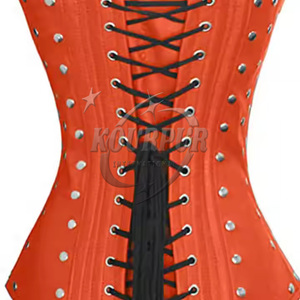 Corsé Moldeador de Mujer con Espalda de Encaje y Cordones, Diseño Sin Costuras con Estampado de Bloques, Material de Cuero/Spandex/Poliéster, Color Personalizable - Product Image 2