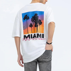 Camiseta informal de calidad superior para hombre, cuello redondo, manga corta, diseño 100% algodón, logotipo de marca personalizado, 180 gramos, poliéster/algodón - Product Image 2